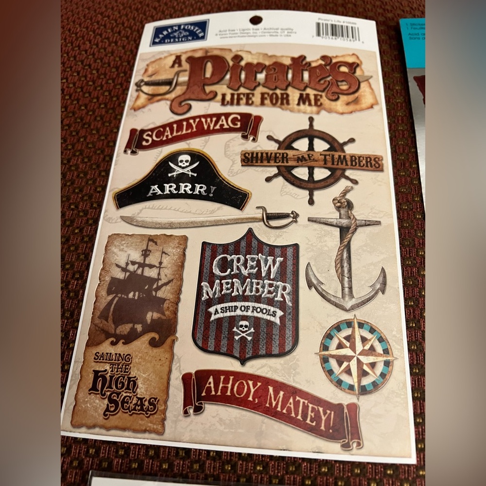 Pirate Assorted Scrapbook Stickers - Picture 2 of 7